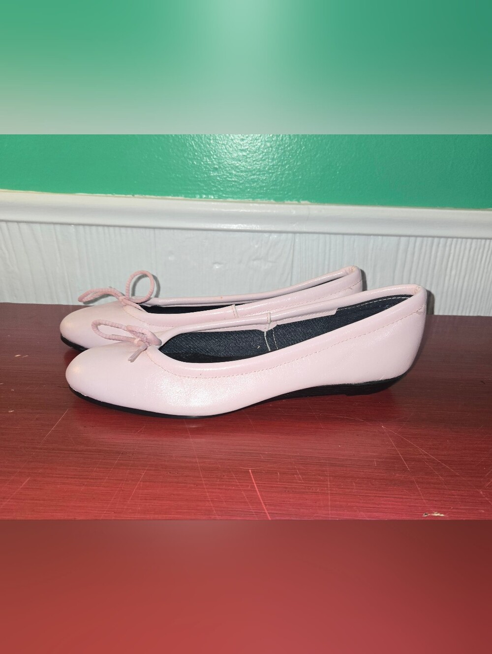 Tic Tac Toes Classic Light Pink Ballet Round Toe Elastic Bow For Fit Shoe  5.5
